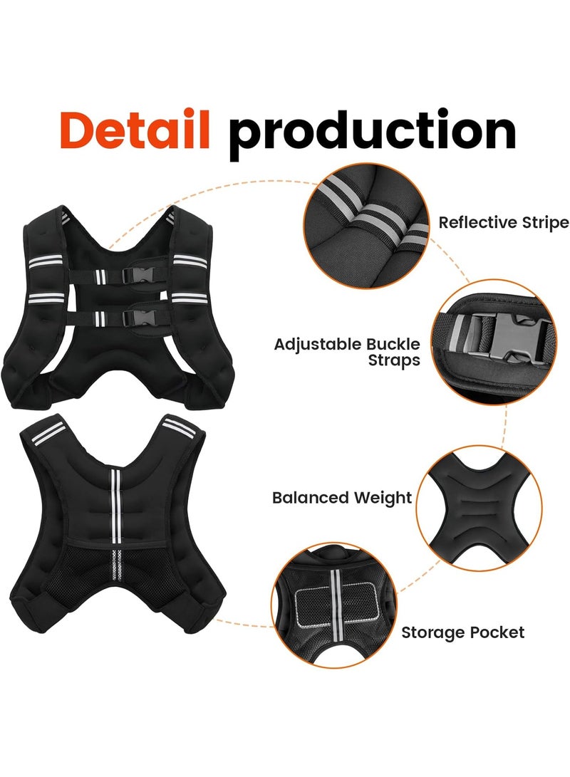 Arabest Adjustable Weighted Vest,Body Weight Vests Adjustable with Reflective Stripe for Strength Training, Running, Training Workout, Jogging, Walking (12lb) - Image 5