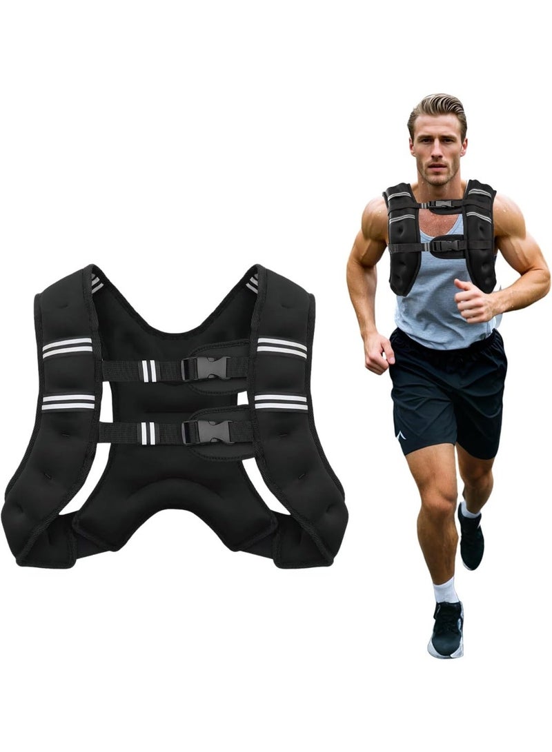 Arabest Adjustable Weighted Vest,Body Weight Vests Adjustable with Reflective Stripe for Strength Training, Running, Training Workout, Jogging, Walking (12lb) - Image 1