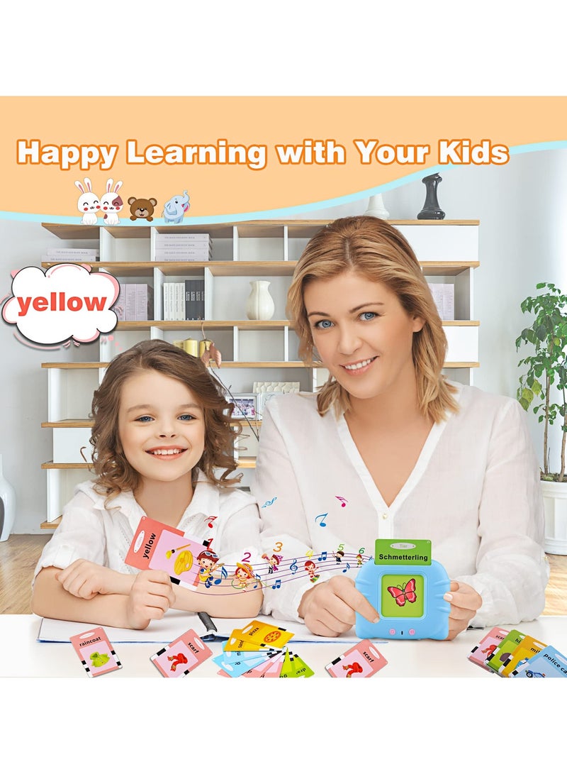 Eleish Talking Flash Cards Learning Toys for Toddlers 1-6 Year Old,British English, 224 Words, Audible Educational Toys, Preschool Learning Resource Electronic Interactive Toy Birthday Gifts for Kids-blue - Image 2