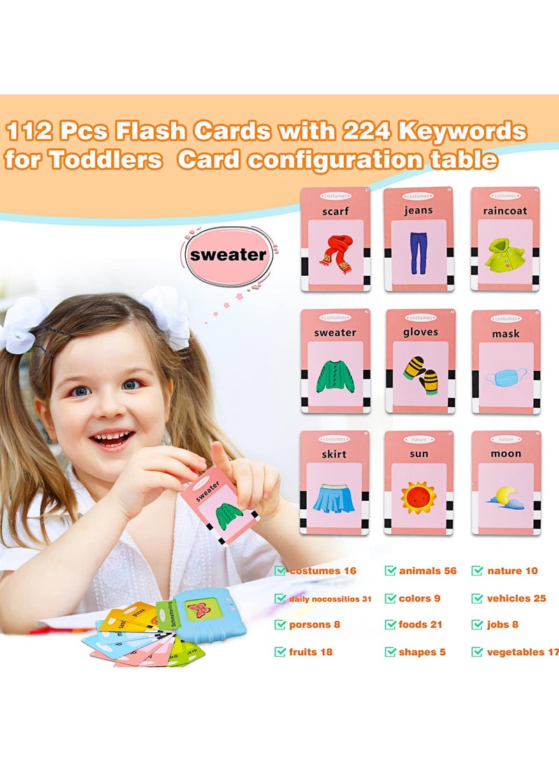 Eleish Talking Flash Cards Learning Toys for Toddlers 1-6 Year Old,British English, 224 Words, Audible Educational Toys, Preschool Learning Resource Electronic Interactive Toy Birthday Gifts for Kids-blue - Image 4