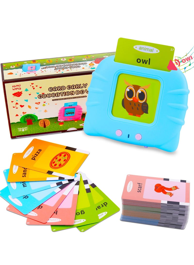 Eleish Talking Flash Cards Learning Toys for Toddlers 1-6 Year Old,British English, 224 Words, Audible Educational Toys, Preschool Learning Resource Electronic Interactive Toy Birthday Gifts for Kids-blue - Image 1