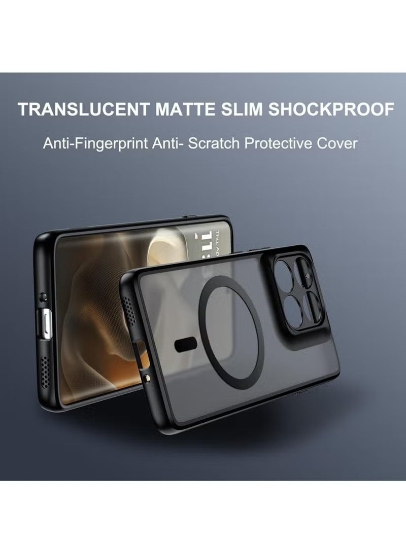 Case Magnetic for Motorola Edge 60 Stylus,[Compatible with Mag-Safe] [Anti-Scratch] Slim Translucent Matte Back Soft Bumper Phone Case Cover for Moto Edge 60 Stylus 5G,Black - Image 2