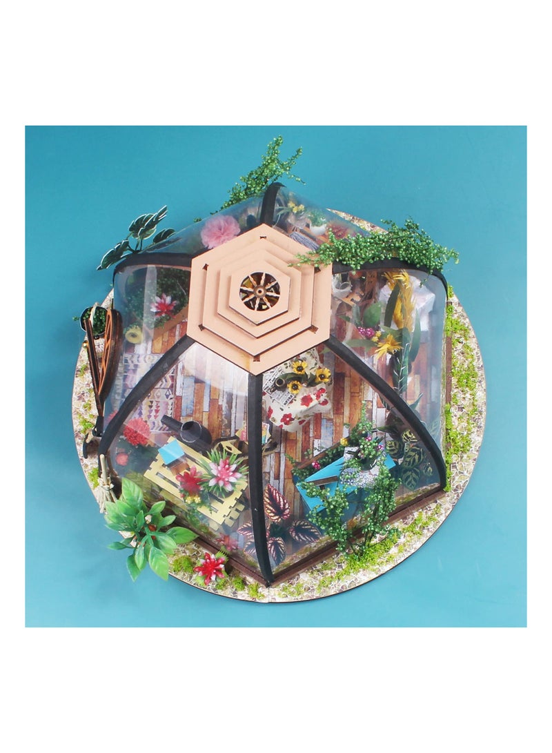 KASTWAVE DIY Cabin Kit, Dollhouse Miniature 1:24 Scale with Furniture, Assembled Small Flower House Building Model Ornaments, Creative Gift for Kids - Image 4