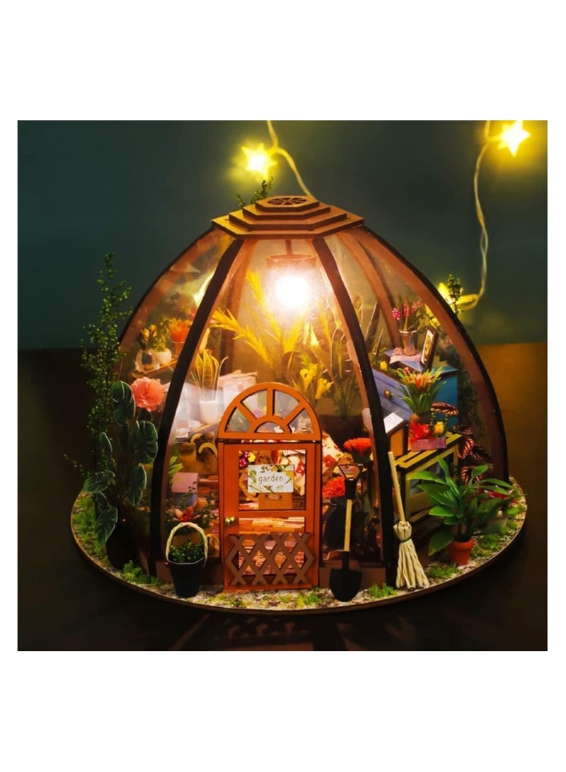 KASTWAVE DIY Cabin Kit, Dollhouse Miniature 1:24 Scale with Furniture, Assembled Small Flower House Building Model Ornaments, Creative Gift for Kids - Image 5