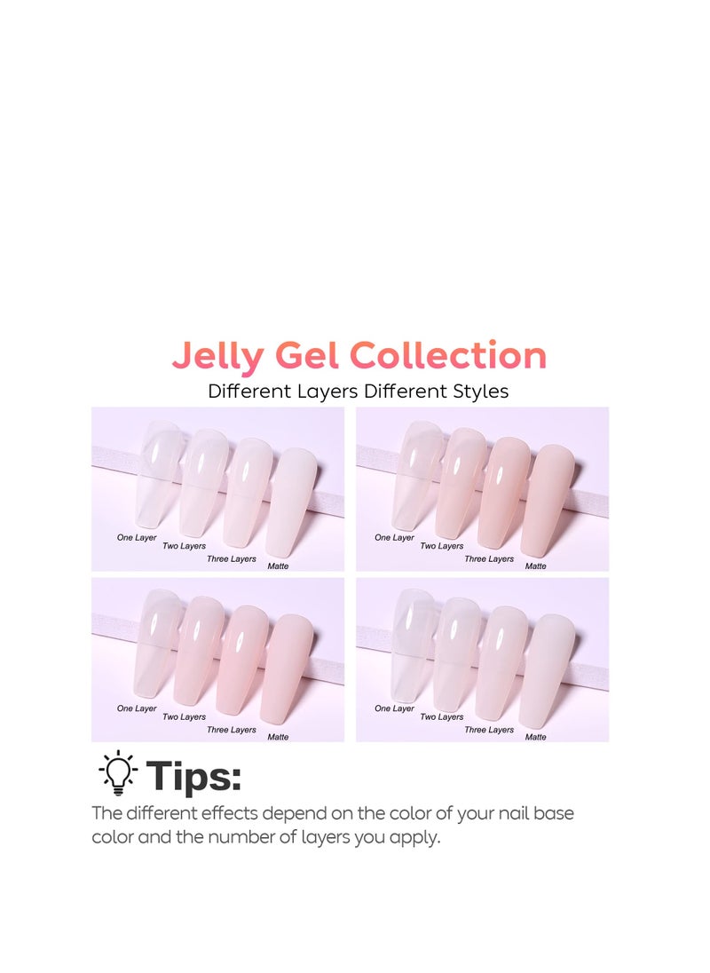 AIMEILI Transparent Milky White Nude Gel Nail Polish Soak Off U V LED Hema Free Gel Nail Lacquer Salon DIY Set Of 4pcs X 10ml - Kit Set 20  - Image 2