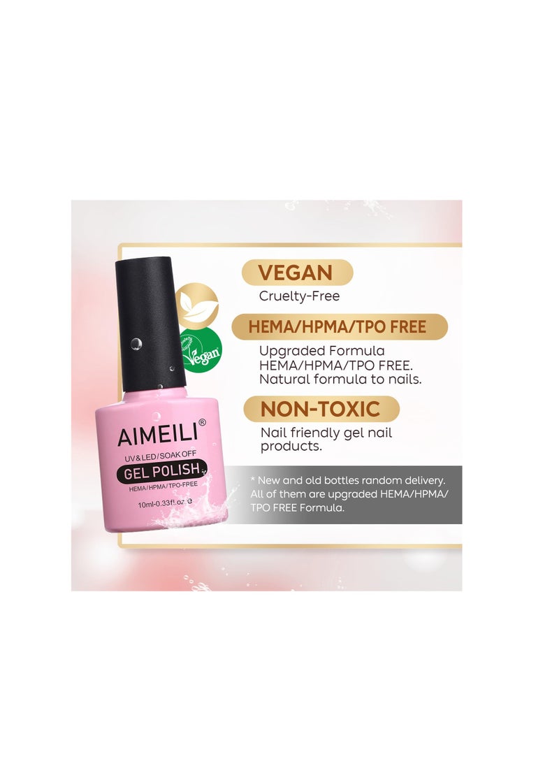 AIMEILI Transparent Milky White Nude Gel Nail Polish Soak Off U V LED Hema Free Gel Nail Lacquer Salon DIY Set Of 4pcs X 10ml - Kit Set 20  - Image 3