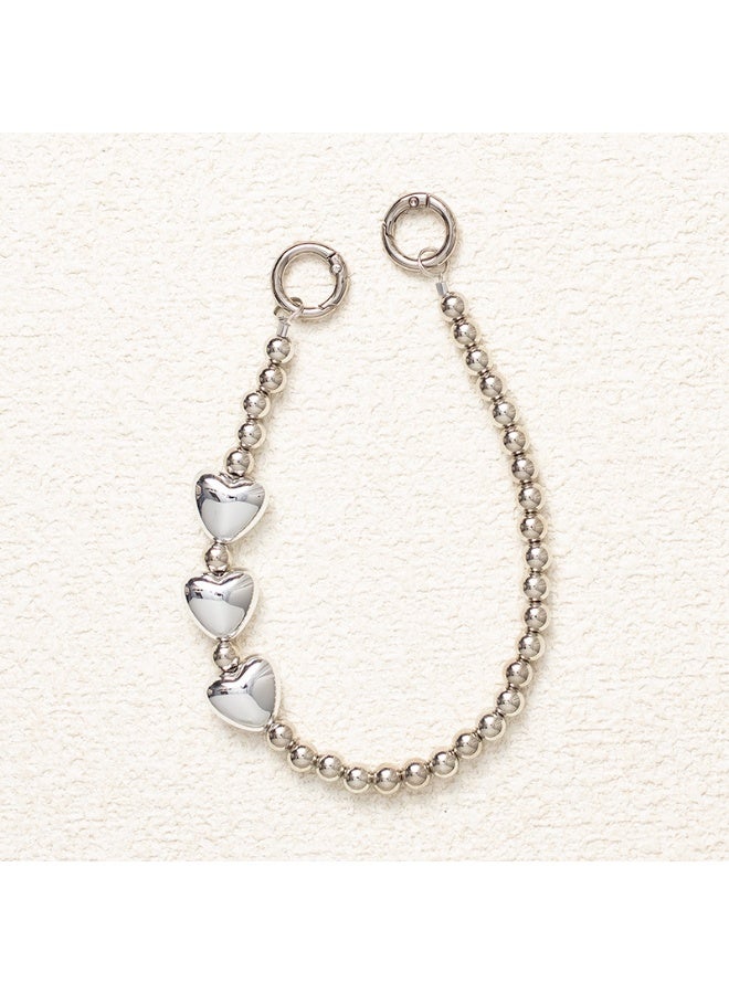 NIBEMINENT Phone Charm/ Chain Strap for Women Girls, Love Pearl Cell Phone Case Lanyard Wrist Strap