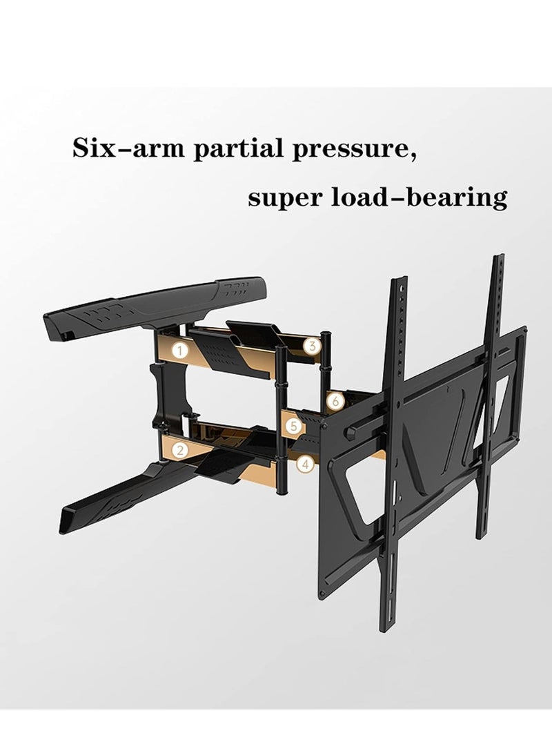 HAMOOD, Super slim distance between wall to tv just 4cmUniversal TV Stand TV Stand Base Full Motion TV Wall Mount Bracket 37""-80"" Low Profile Embedded Bracket Swivels Tilts Extension TV Mount,Holds Up to 45kg - Image 2