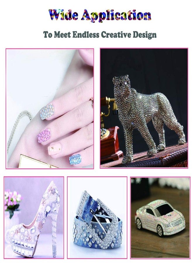 DAODER 4pack Sparkly Opal Rhinestones for Nails 3D Nail Art Rhinestones Kit Crystal Diamond Rhinestones and Charms Nail Decoration Flatback Gems Stones Pink White Blue Green Nail Jewels Crafts DIY - Image 2