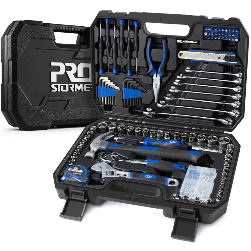 Prostormer 200-Piece Hand Tool Set, General Home and Auto Repair Tool Kit with Toolbox Storage Case for Mechanical Repair, DIY, Home Maintenance - Image 1