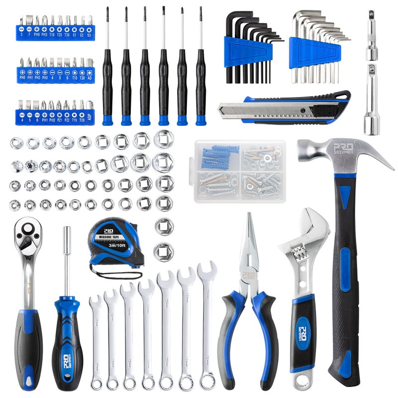 Prostormer 200-Piece Hand Tool Set, General Home and Auto Repair Tool Kit with Toolbox Storage Case for Mechanical Repair, DIY, Home Maintenance - Image 3