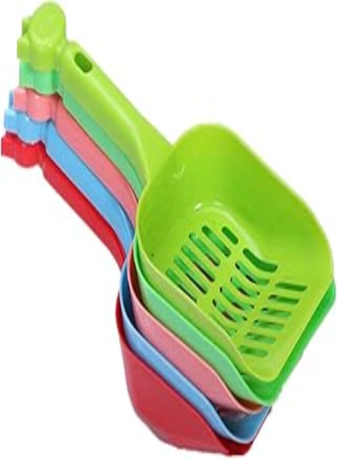 4 Pcs Cat Litter Scoops Premium Litter Tray Scoops With Strong Plastic Handle for Cat Kitten Dog Poop