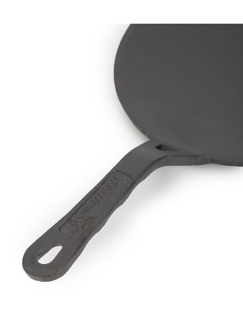 MAGIC PLUS Cast Iron Tawa for Roti 26cm PreSeasoned Chapati Phulka Tawa with Handle Naturally NonStick 100 Pure Toxin Free Rust Proof Heavy Duty Ideal for Roti Paratha Dosa Gas Stove Based