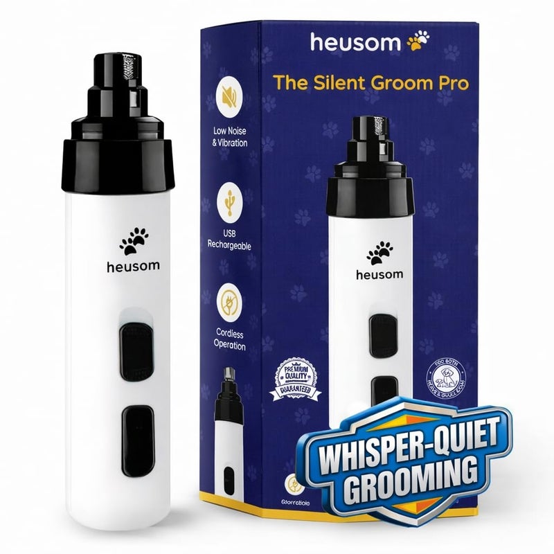 Heusom Silent Groom Pro Pet Nail Grinder Whisper Quiet Claw Trimmer for Dogs Cats and Other Animals Safe Stress Free Nail Grooming Ideal for Sensitive Dogs of All Breeds Sizes - Image 2