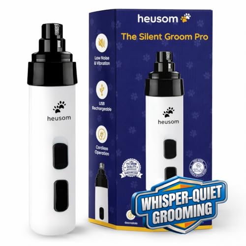 Heusom Silent Groom Pro Pet Nail Grinder Whisper Quiet Claw Trimmer for Dogs Cats and Other Animals Safe Stress Free Nail Grooming Ideal for Sensitive Dogs of All Breeds Sizes - Image 1