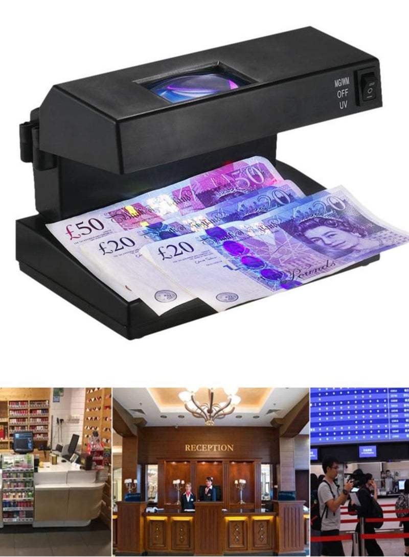 Money Check Counterfeit Currency Detector with Blue UV and White Light - Image 1