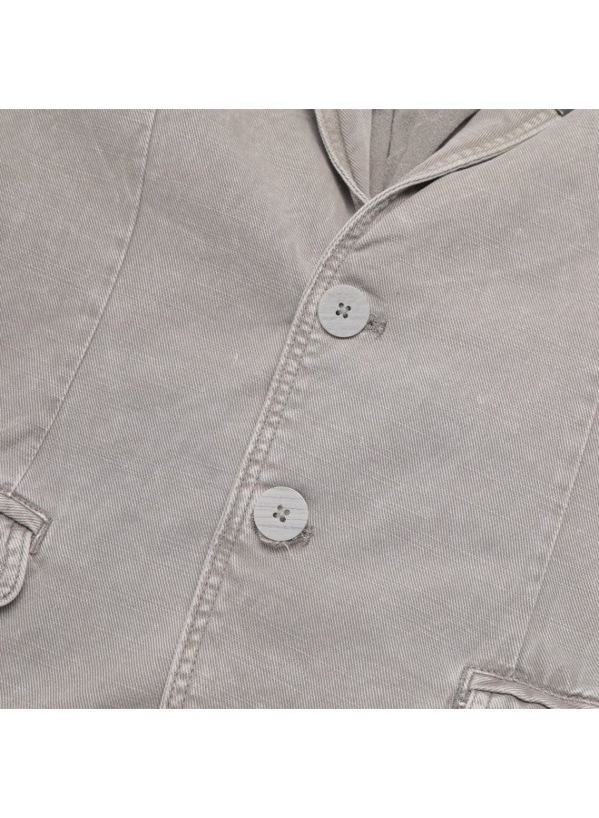 Zara men's Breathable Pure Cotton Vintage Distressed Stylish Long Sleeve Suit Jacket - Image 5