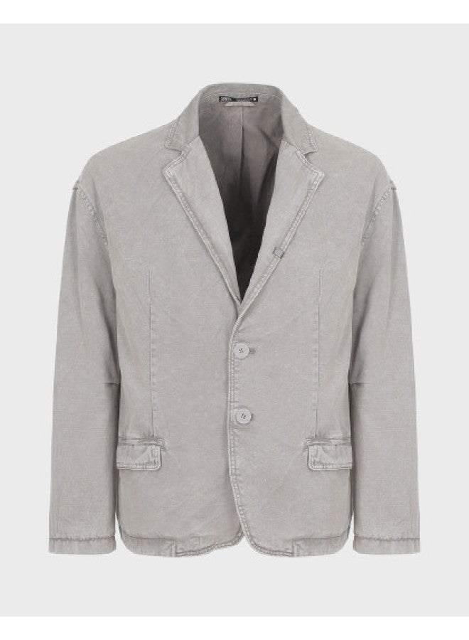 Zara men's Breathable Pure Cotton Vintage Distressed Stylish Long Sleeve Suit Jacket - Image 1
