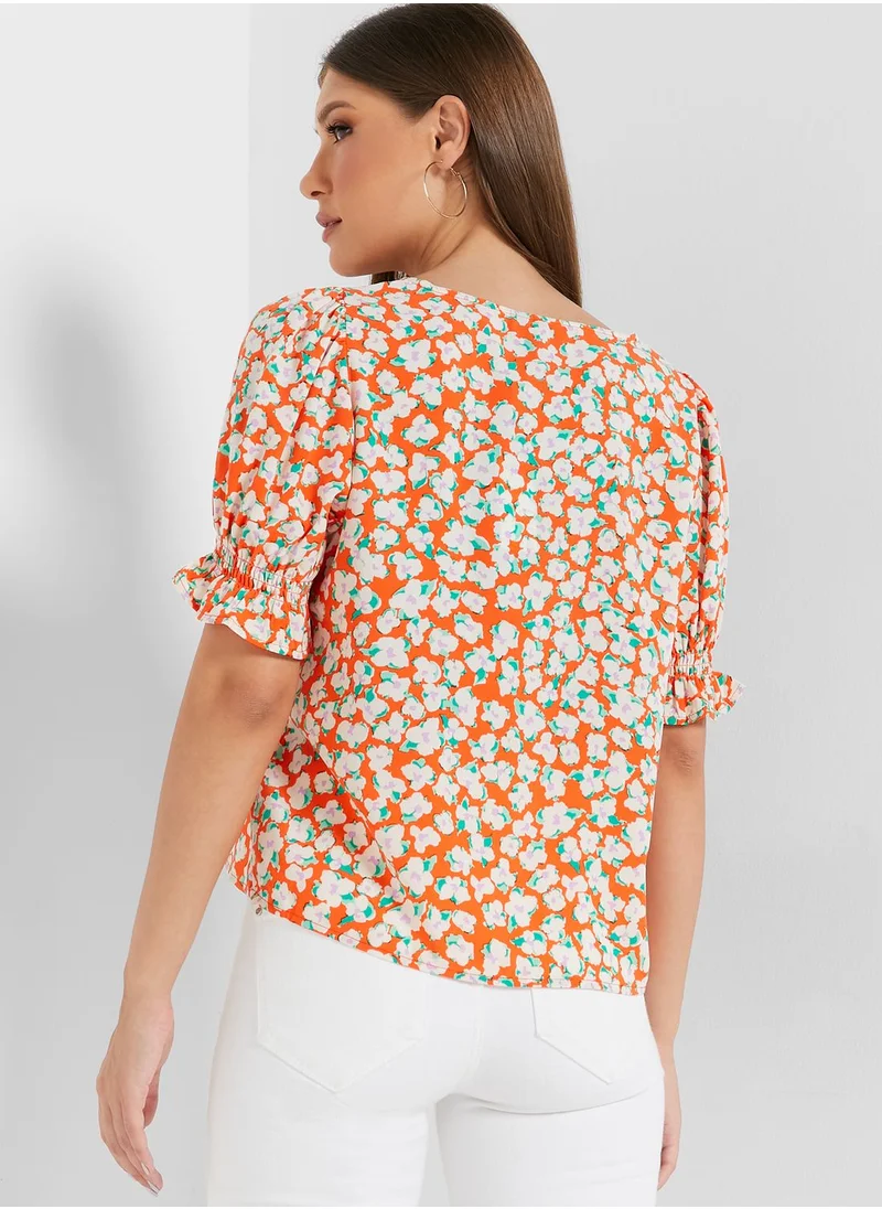 VERO MODA V-Neck Printed Top