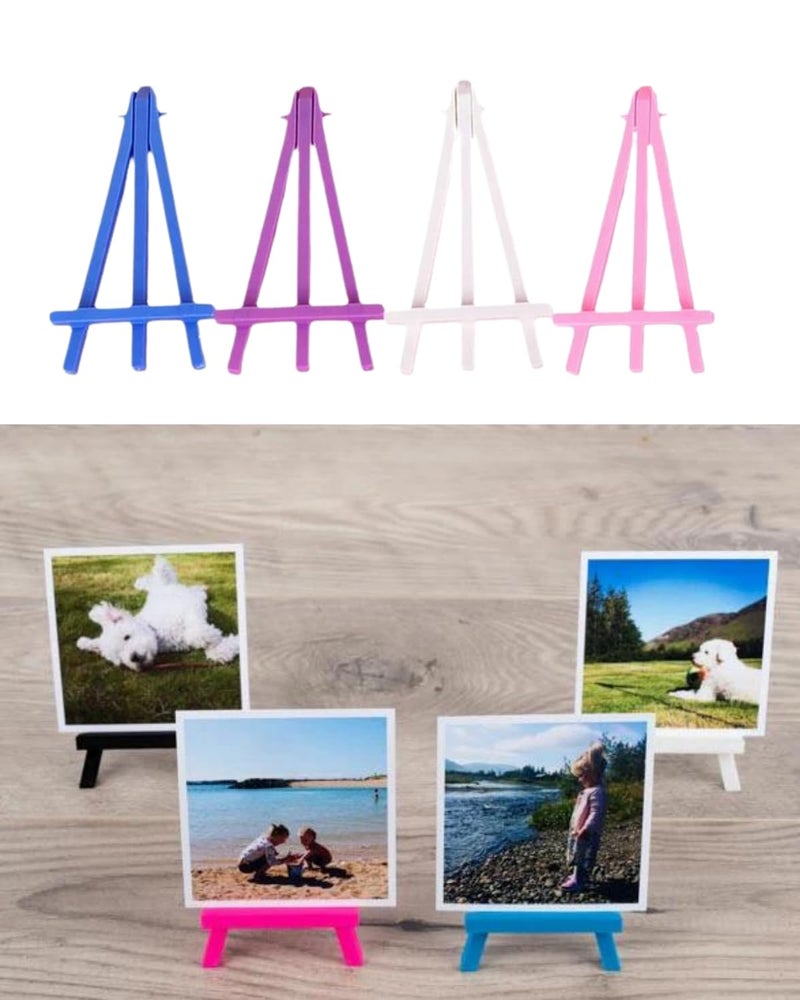 Snoogg Mini Plastic Easel, 16 x 8.5 cm, Triangle Easel Lead, Foldable Easel, Small, Lightweight and Portable, Easel for Painting Crafts, Photo Album, Mobile Phone Holder (5 Pc of Yellow) - Image 4