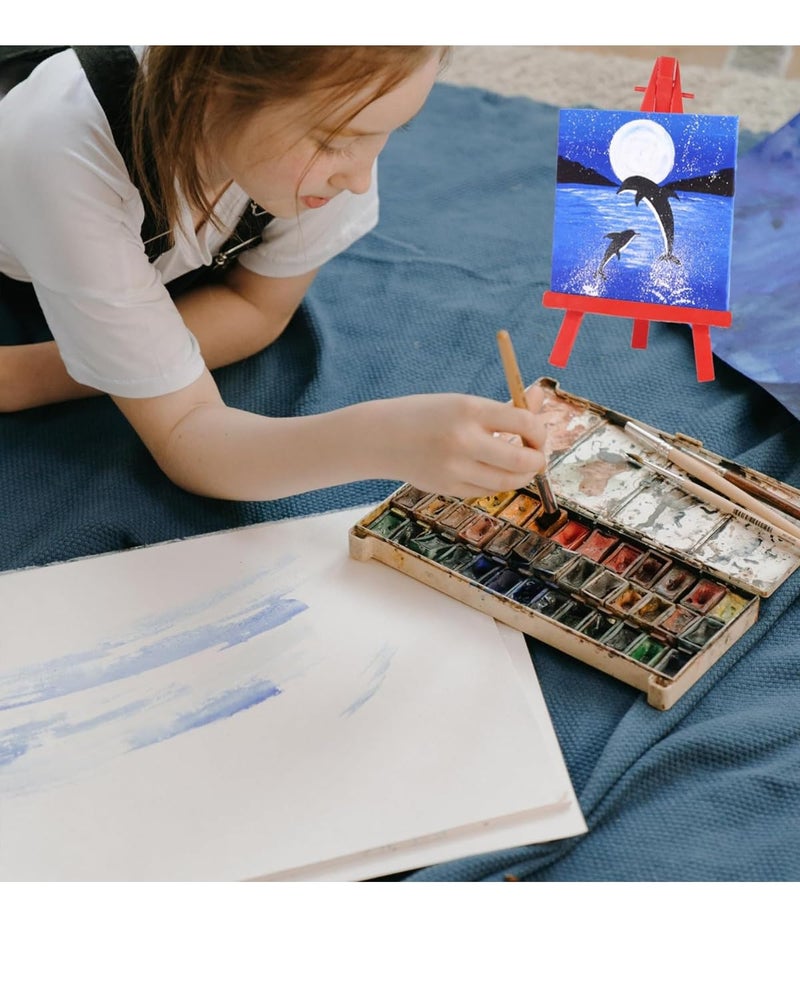 Snoogg Mini Plastic Easel, 16 x 8.5 cm, Triangle Easel Lead, Foldable Easel, Small, Lightweight and Portable, Easel for Painting Crafts, Photo Album, Mobile Phone Holder (5 Pc of Yellow) - Image 5