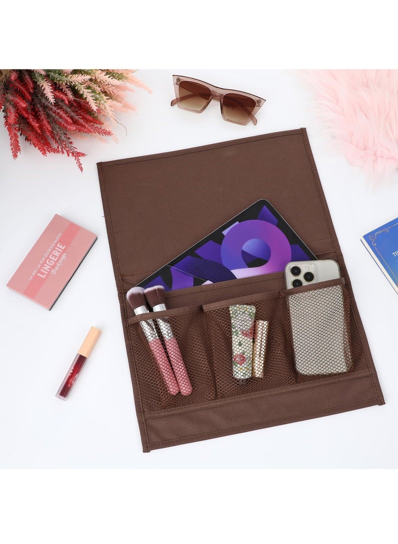 Bedside Storage Organizer,Bedside Storage Bag 4 Pockets, Table Cabinet Storage Organizer Bedside Organizer Caddy for Glasses Books Tablets TV Remote Control - Image 3