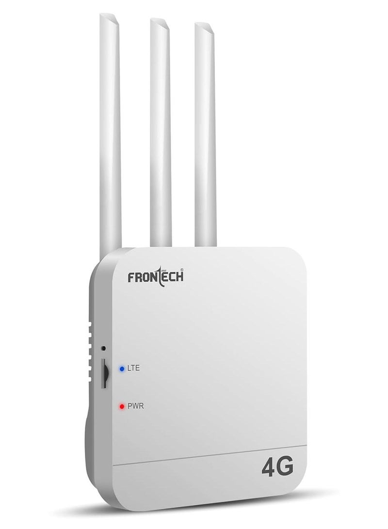 FRONTECH 4G WiFi Router (5G SIM Compatible), Nano SIM Slot, 3 External Antennas, Dual Output (Wired/Wireless), 40MHz Bandwidth, High-Speed Internet for Home & Office (NC-0035) - Image 1