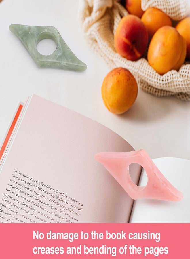 حامل صفحات على شكل فراشة للقراءة، عبوة من قطعتين، فاصل كتب بنمط طاقة، حامل فتاحة كتب، حامل صفحات للأصابع، إكسسوارات كتب لمحبي القراءة (أزرق وأخضر) - Image 4