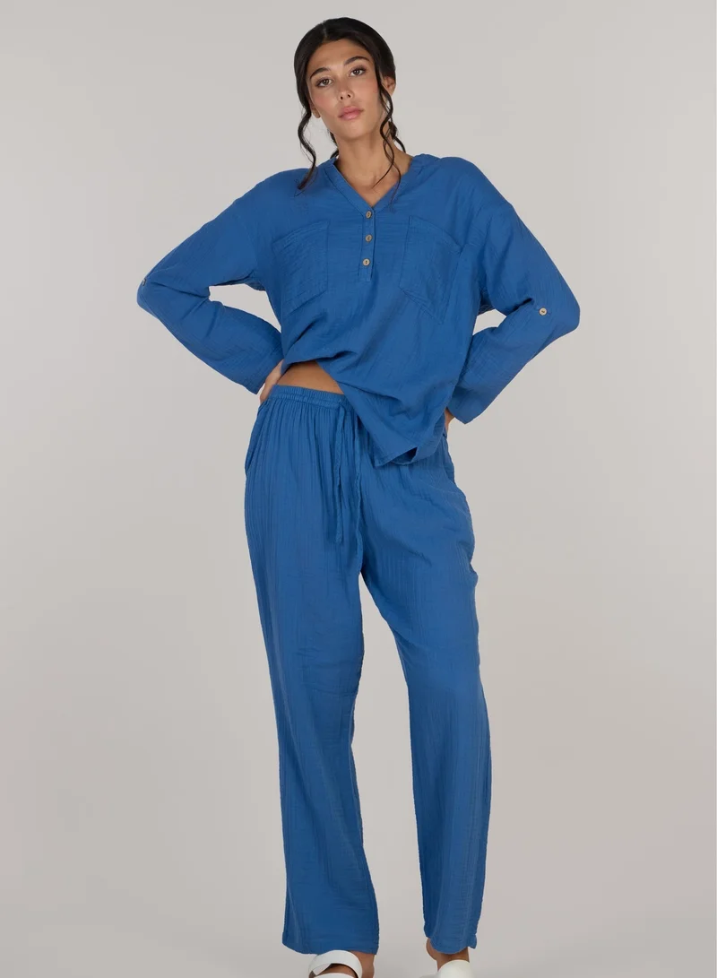 جاست نيتشر بنطال قطني مزدوج – نيلي