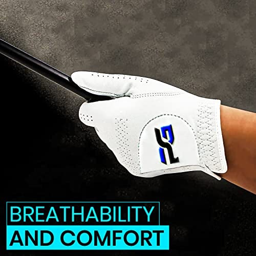 PG Golf Gloves (5 Pack) Cabretta Leather, Premium Quality Mens Golf Gloves, Left Hand Gloves for Right Handed Golfers (Medium) - Image 5