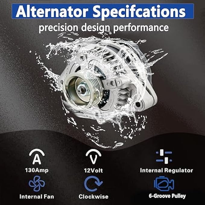 APSFY Alternator replacement Compatible with HONDA ACCORD 2004-2007 130Amp 12V Compatible V6 3.0L Replacement for 104210-3500, 104210-4480, 104210-4481(New) - Image 4