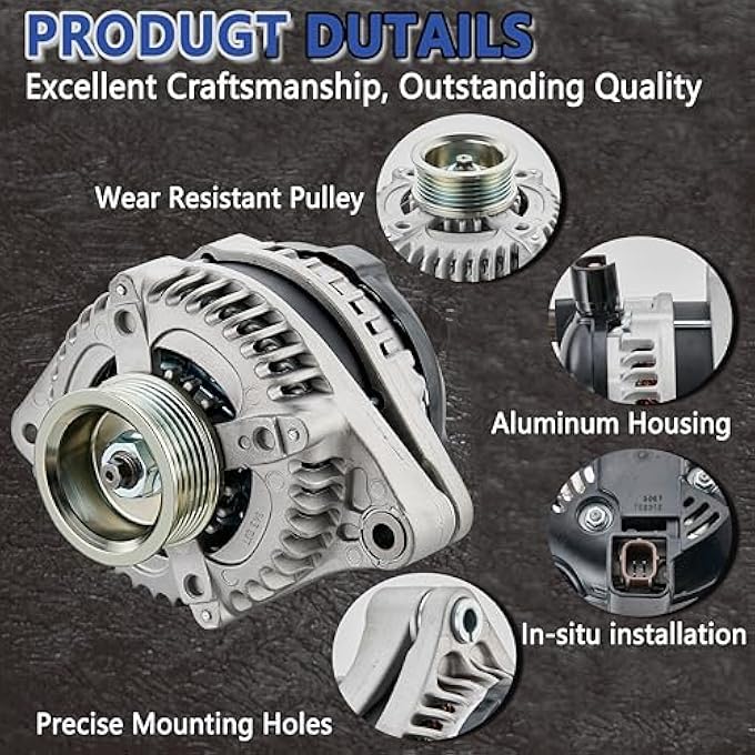 APSFY Alternator replacement Compatible with HONDA ACCORD 2004-2007 130Amp 12V Compatible V6 3.0L Replacement for 104210-3500, 104210-4480, 104210-4481(New) - Image 5