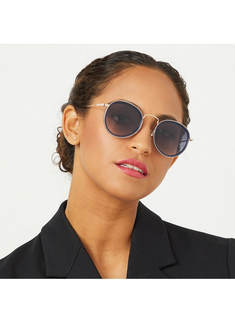30Sundays MOD SQUAD Women Blue Sunglasses - Frame Material: Metal + Acetate - Lens Color: Blue- Frame Color: Blue - Full Rim  - Image 4