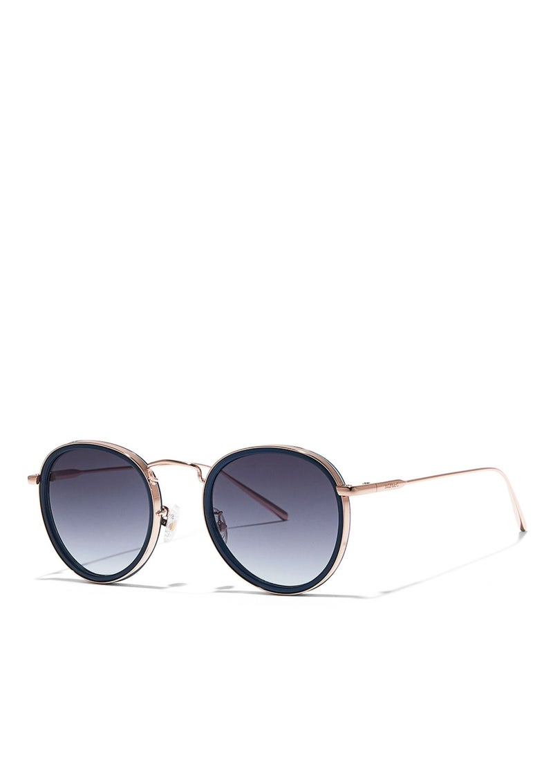 30Sundays MOD SQUAD Women Blue Sunglasses - Frame Material: Metal + Acetate - Lens Color: Blue- Frame Color: Blue - Full Rim  - Image 2