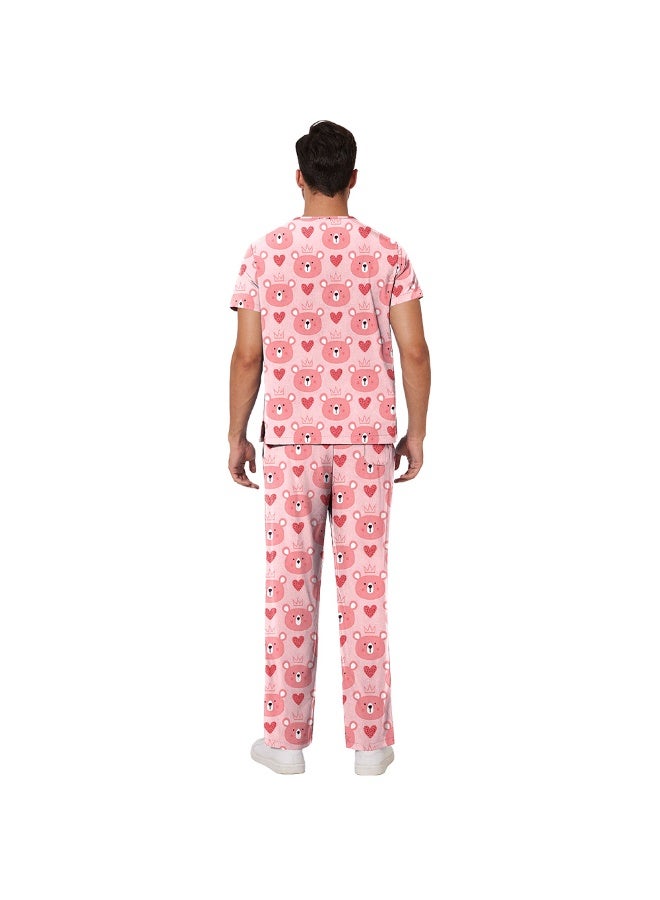 NIBEMINENT Scrub Set Men Casual Short-sleeved Pet Nurse Work Clothes Cartoon Print V-neck Dentist Work Uniform Practical Pocket - Image 2