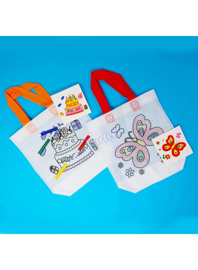 Parteet حقائب عيد الميلاد القابلة لإعادة الاستخدام من PARTEET | مجموعة من 10; 37x22 سم | حقائب حفلات الأطفال، حقيبة هدايا، حقيبة تفضيل حفلات الأطفال - Image 2