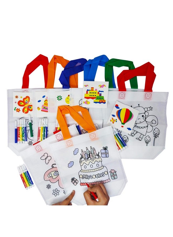 Parteet حقائب عيد الميلاد القابلة لإعادة الاستخدام من PARTEET | مجموعة من 10; 37x22 سم | حقائب حفلات الأطفال، حقيبة هدايا، حقيبة تفضيل حفلات الأطفال - Image 1