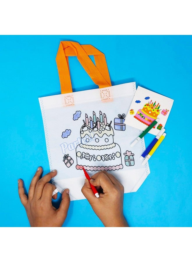 Parteet حقائب عيد الميلاد القابلة لإعادة الاستخدام من PARTEET | مجموعة من 10; 37x22 سم | حقائب حفلات الأطفال، حقيبة هدايا، حقيبة تفضيل حفلات الأطفال - Image 4