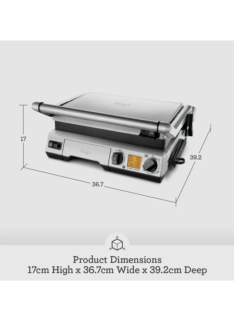 سيج Sage - The BBQ and Press Grill with Independent plate temperature control, Open flat BBQ mode ,pre-programmed  Panini, Burger and Steak functionalities - UAE Version, 2 Year Manufacturer Warranty