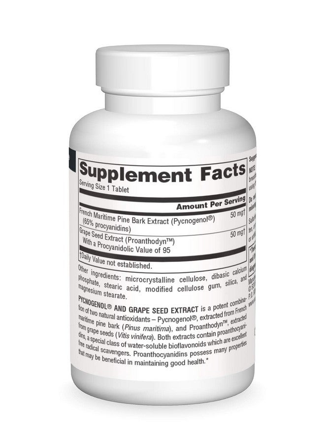 Source Naturals Pycnogenol & Grape Seed Extract 100 mg Dietary Supplement - 60 Tablets - Image 3