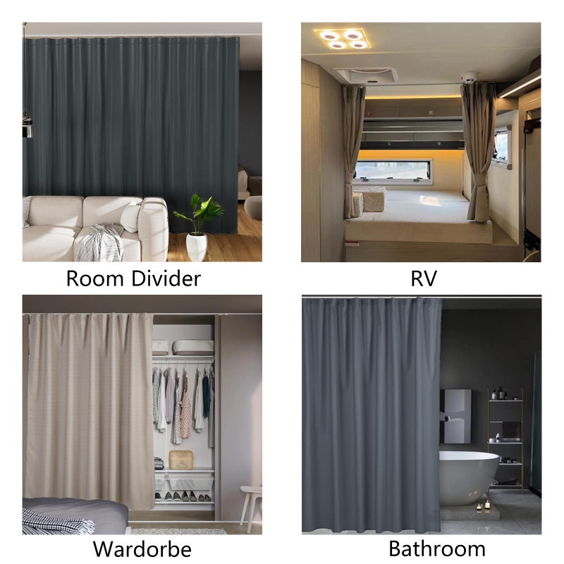 TYRON TYRON TYRON Adhesive Curtain Track Ceiling or Wall Mount(128"/ 10.7 FT), Ceiling Track Room Divider, Self Adhesive Curtains Rod No Drill, Screws or Tools, Curtain Hangers No Damage - Image 5
