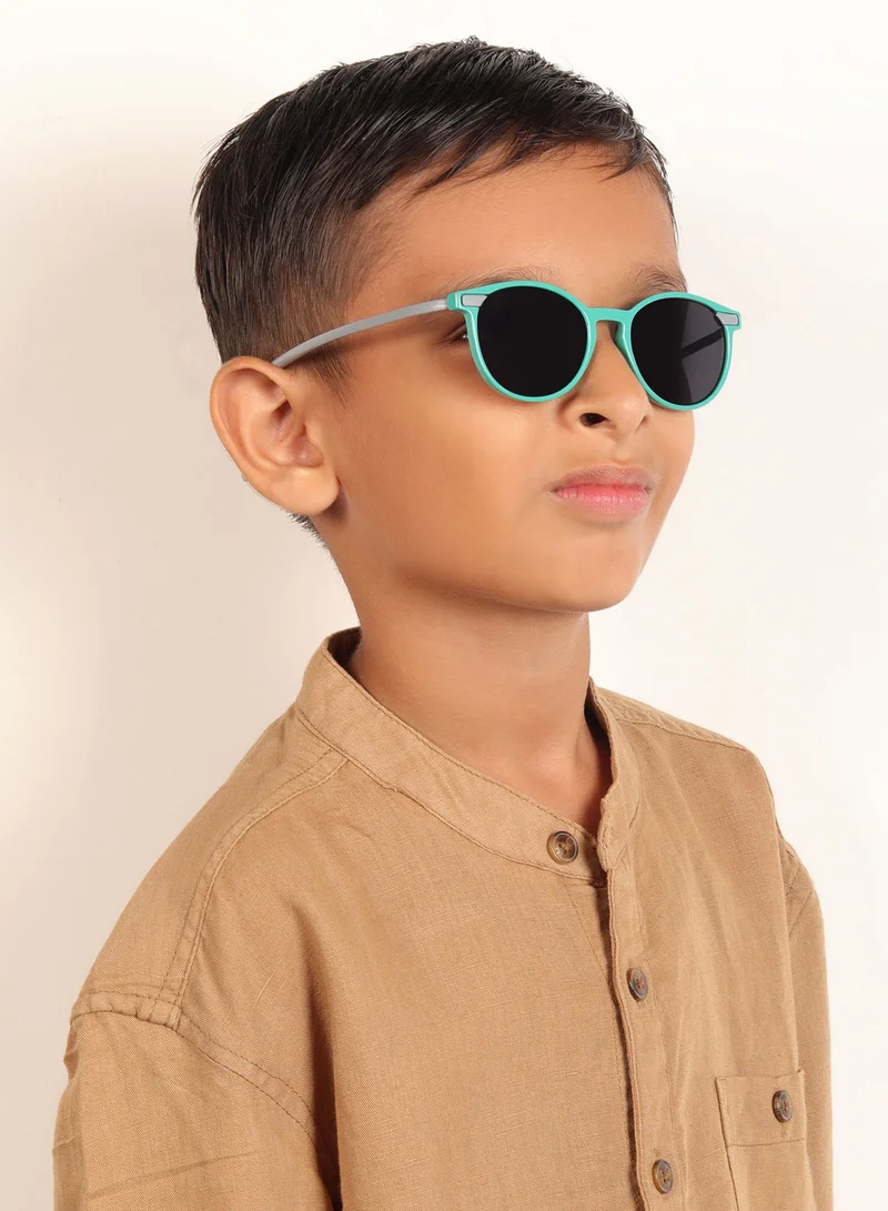 Woggles Stylish Green & Grey Wayfarer Kids Sunglasses