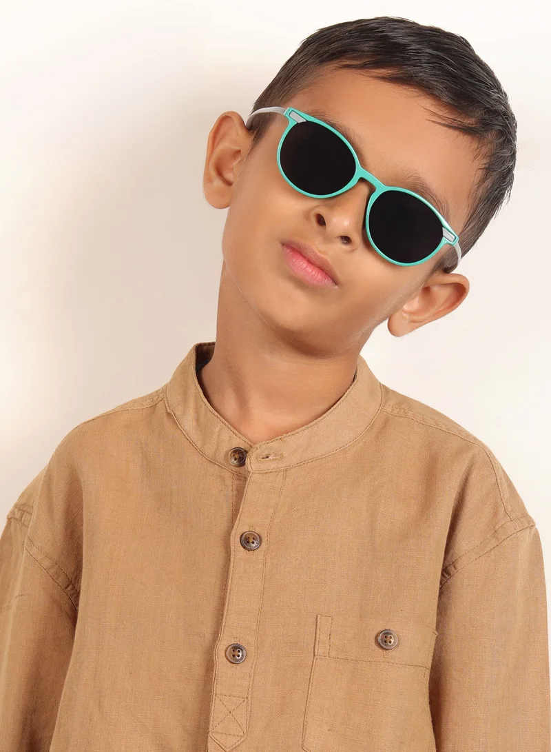 Woggles Stylish Green & Grey Wayfarer Kids Sunglasses