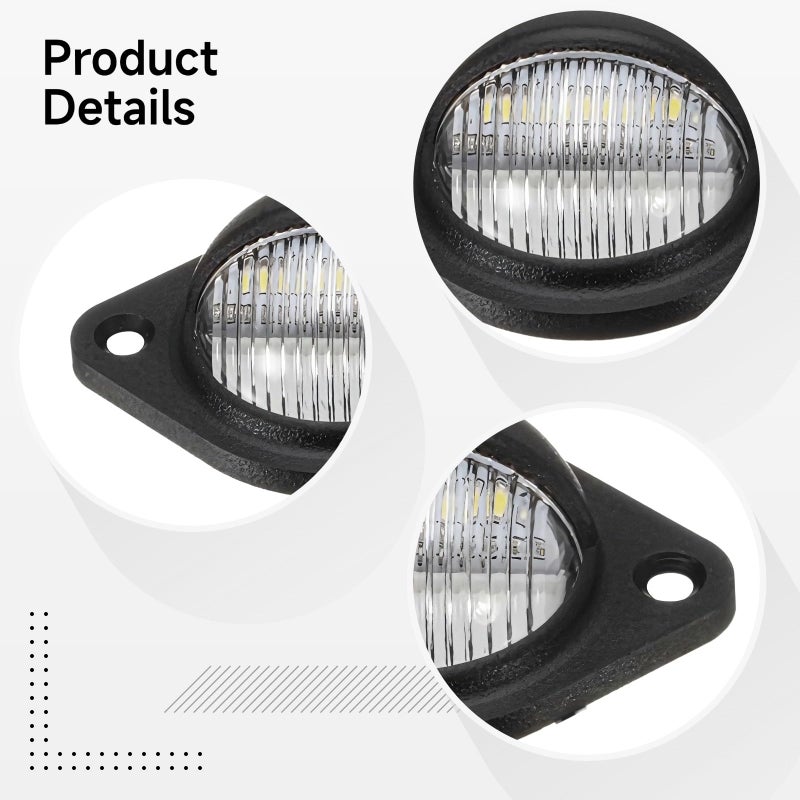2 حزمة مصابيح لوحة الترخيص العالمية LED بيضاء عالية الكثافة لرام مع 3 مصابيح LED - Image 3