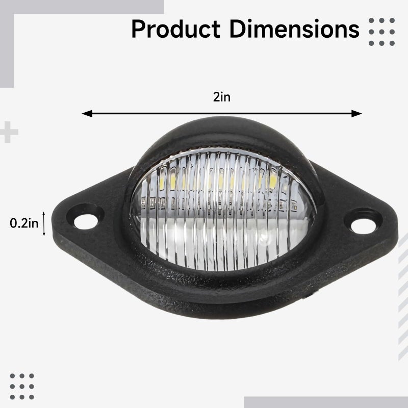 2 حزمة مصابيح لوحة الترخيص العالمية LED بيضاء عالية الكثافة لرام مع 3 مصابيح LED - Image 5