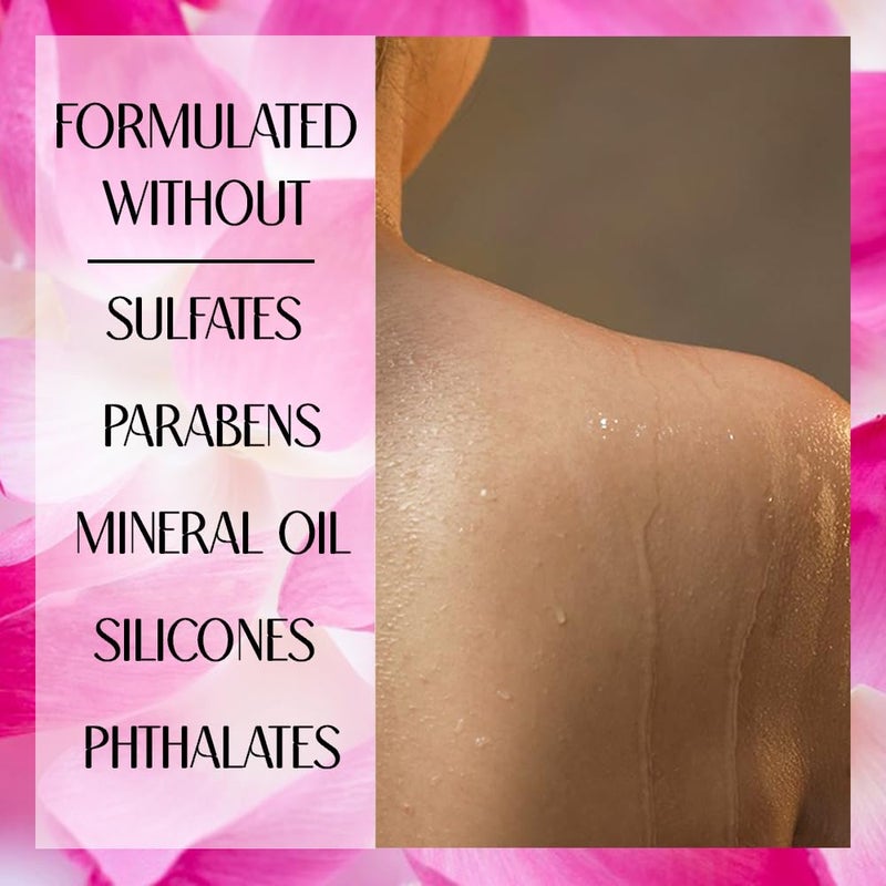 NATURES SECRETS زيت الاستحمام المنظف والمطرّي باللوز الحلو زيت إلى رغوة حليبية خالية من الكبريتات مع الياسمين واللوتس بدون زيت معدني للبشرة الجافة والجافة جداً لبشرة أكثر نعومة وسلاسة وتغذية - Image 4