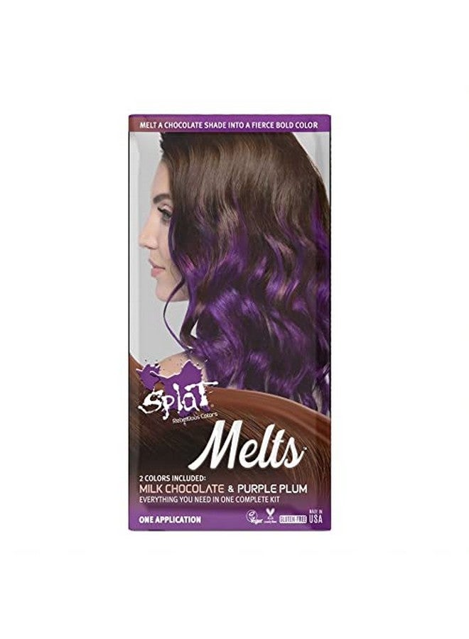 SPLAT Melts Complete Kit With Bleach And 2 Semipermanent Hair Colors (Purple Plum & Milk Chocolate) - Image 1