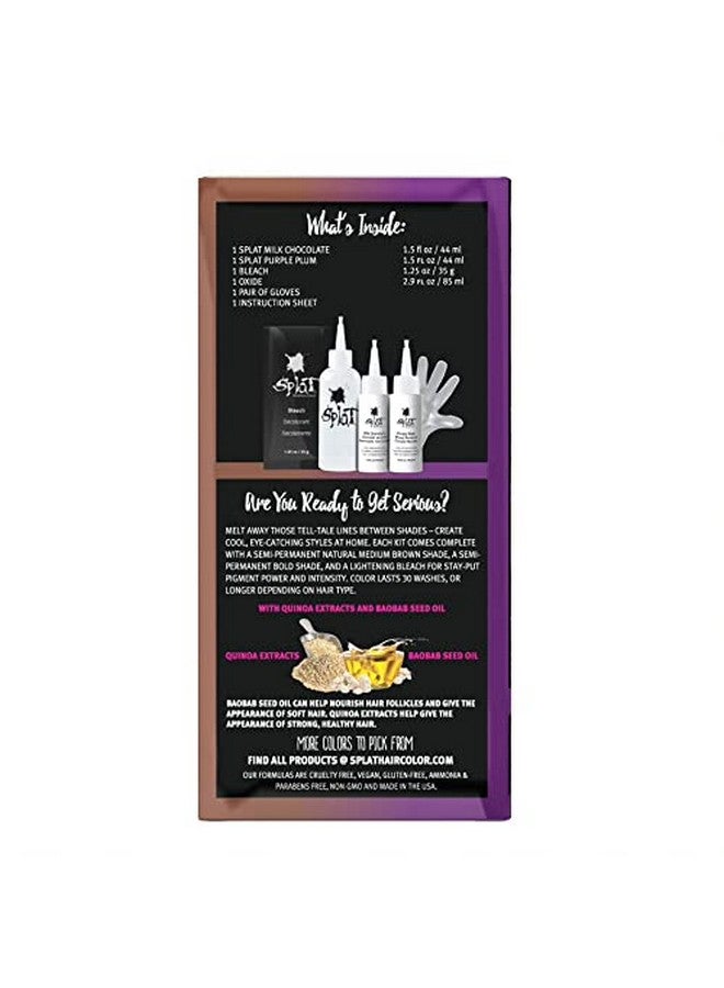 SPLAT Melts Complete Kit With Bleach And 2 Semipermanent Hair Colors (Purple Plum & Milk Chocolate) - Image 2