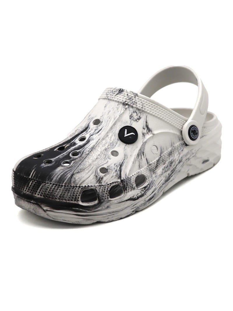 SVAAR Men's Marble Effect Classic Clogs || Sandals with Adjustable Back Strap for Men - Image 2