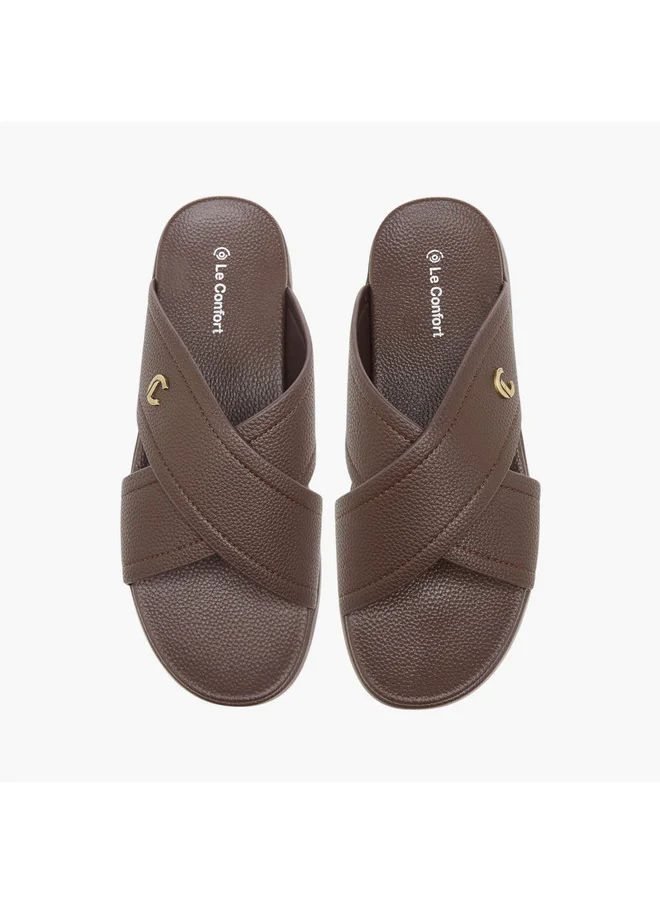 Le Confort Men Cross Strap Slip-On Sandals